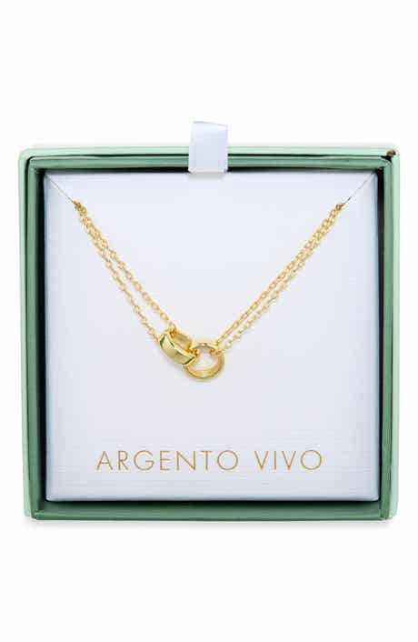 ARGENTO VIVO Interlocking Circle Double Chain Necklace
