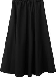MANGO Flared Cotton Midi Skirt