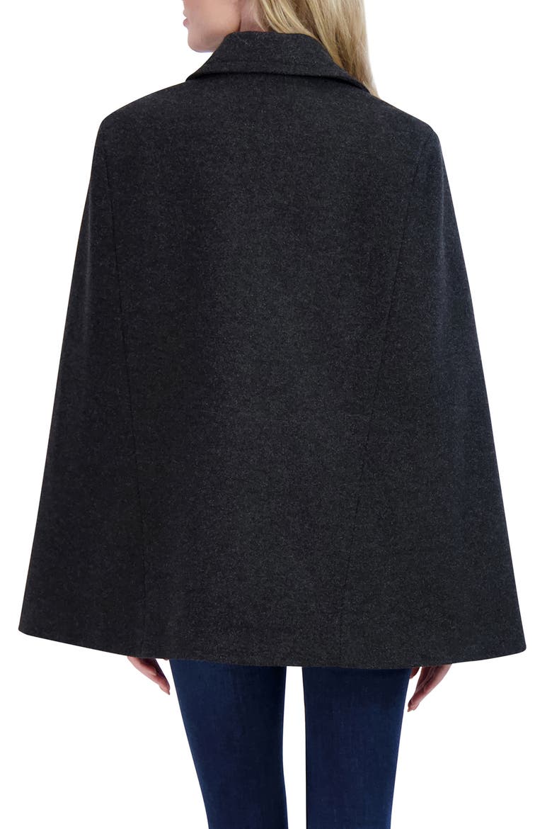 Solid Cape Coat, Alternate, color, DARK CHARCOAL