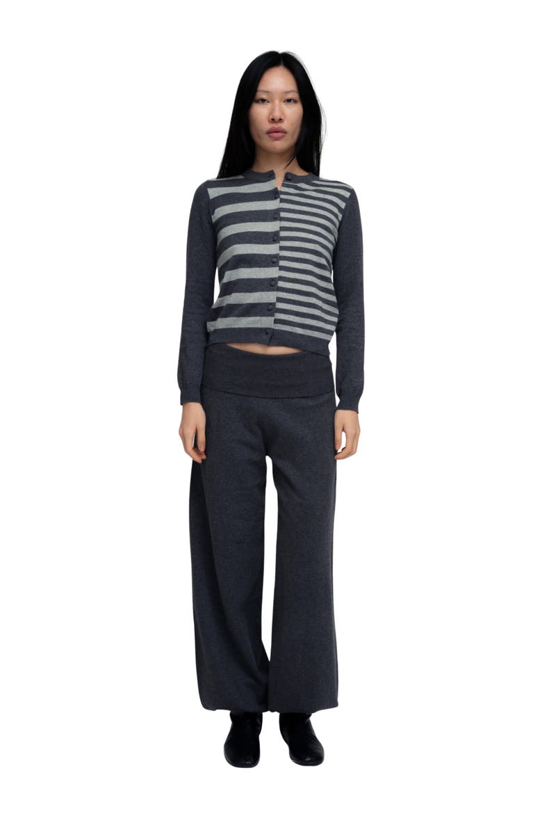 Asymmetric Button Sweater, Alternate, color, CHARCOAL