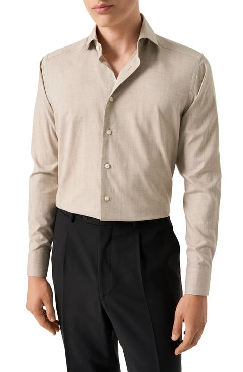 Slim Fit Flannel Dress Shirt