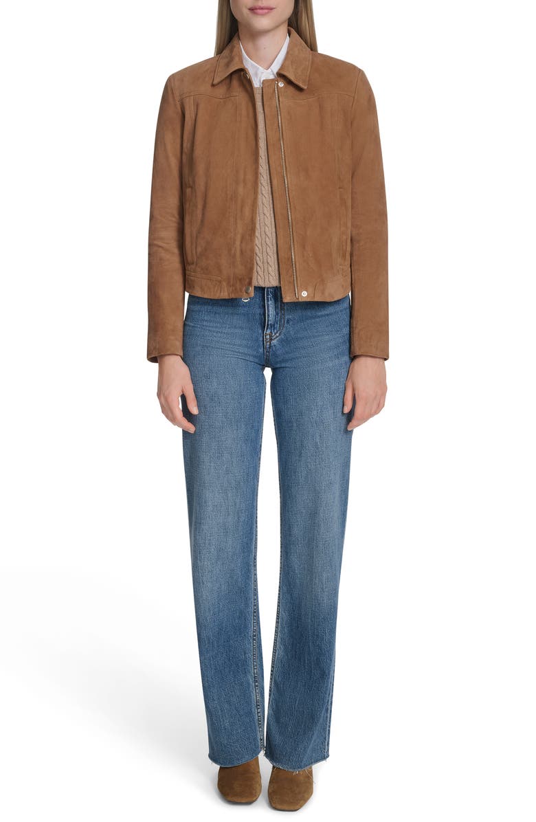 Cole Haan Suede Jacket, Alternate, color, Hazlenut