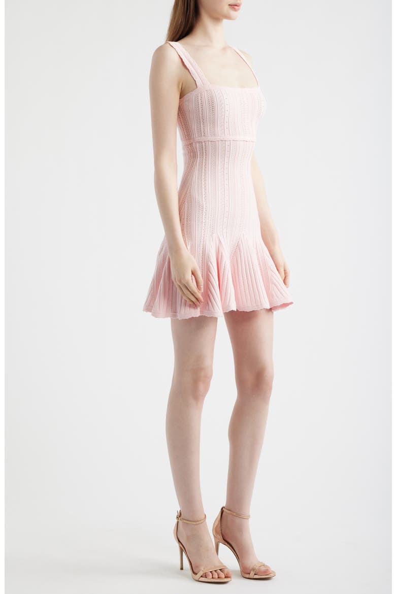 Tabatha Pointelle Minidress, Alternate, color, PEACH SORBET