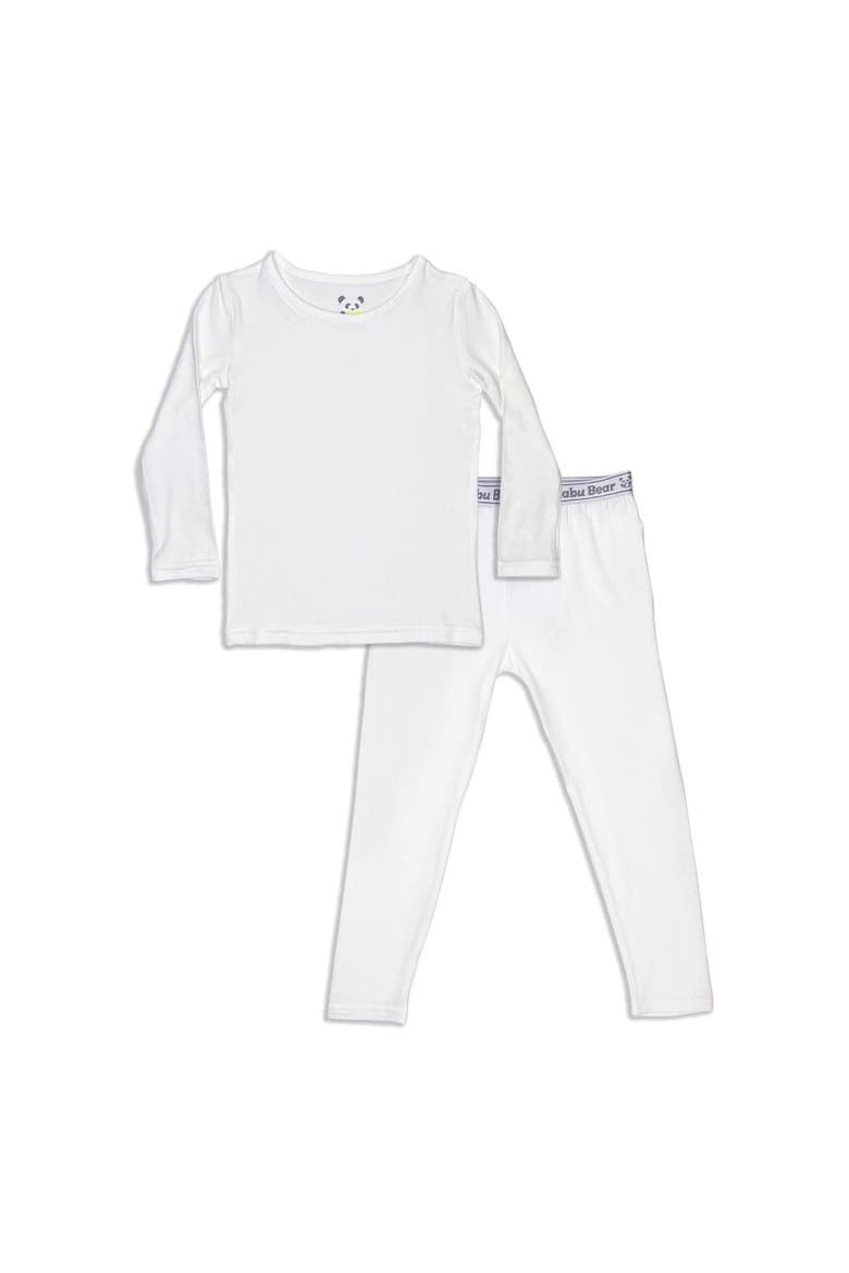 Milk White Kids 2-Piece Short Sleeve & Shorts Pajama Set, Main, color, Milk White
