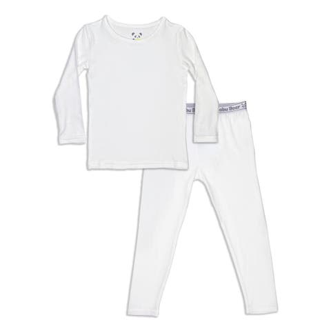 Milk White Kids 2-Piece Short Sleeve & Shorts Pajama Set