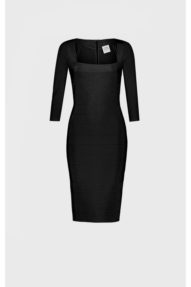 Square Neck Icon Dress, Alternate, color, BLACK