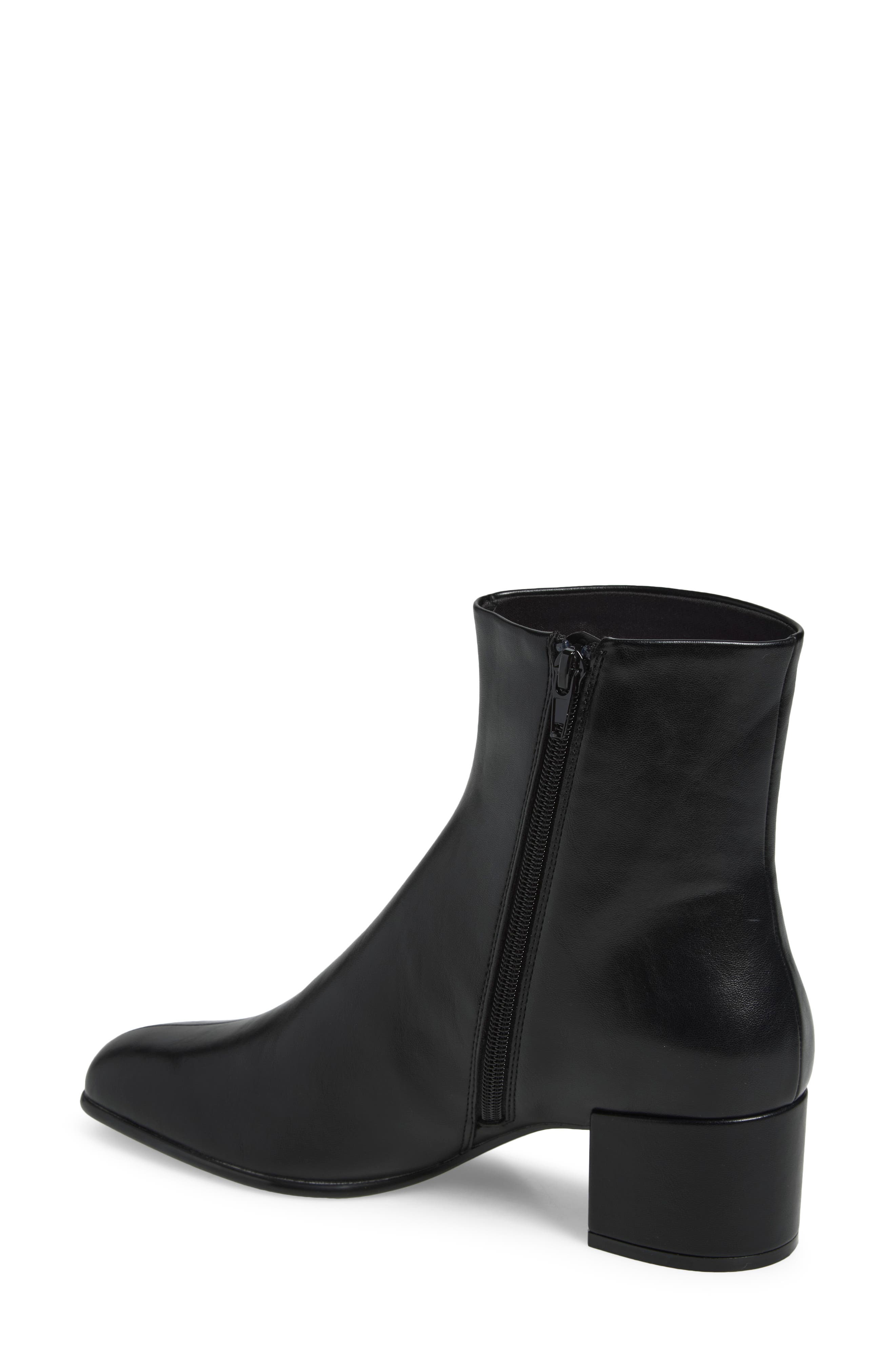 Sesan Faux Leather Ankle Bootie, Alternate, color, BLACK