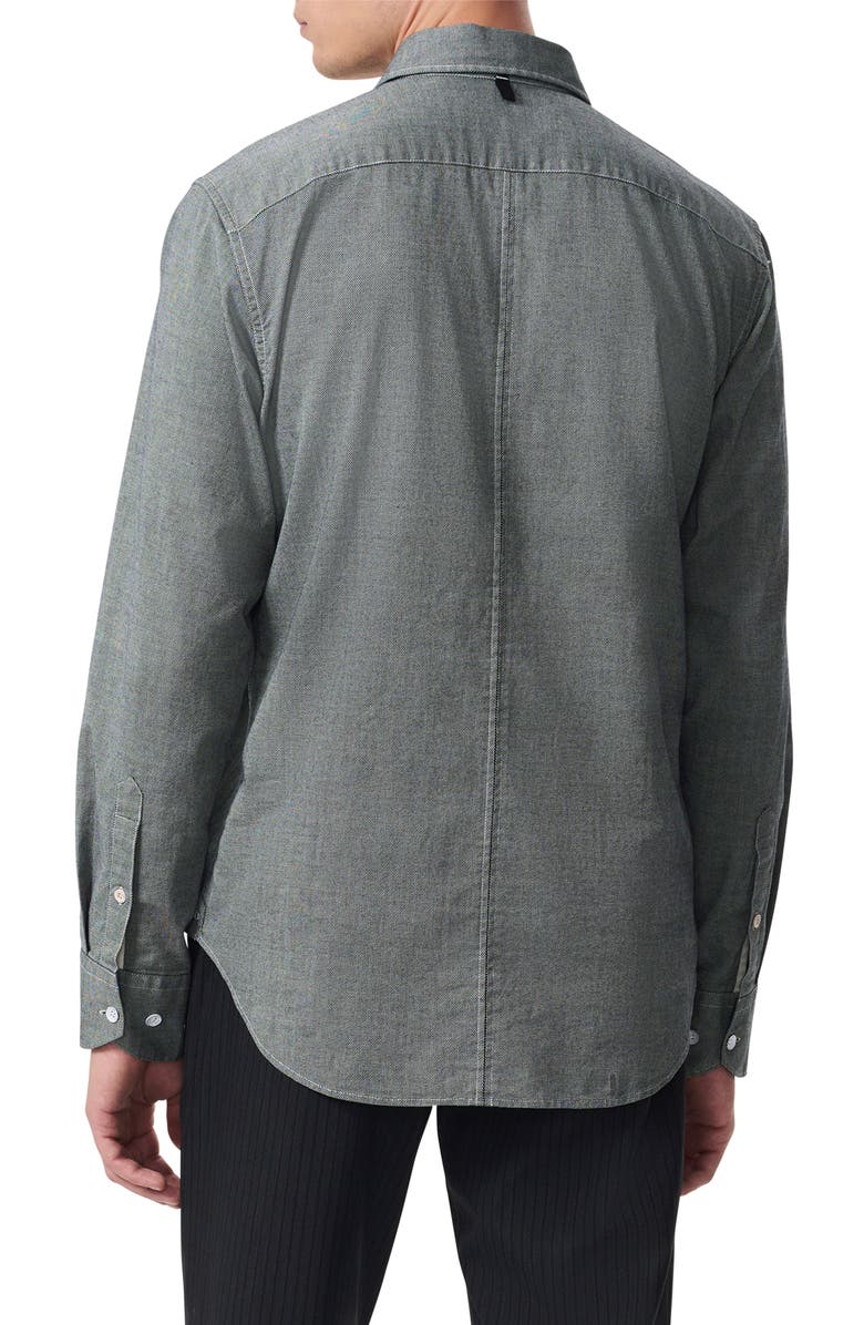 rag & bone Tomlin Cotton Dobby Button-Up Shirt, Alternate, color, Pearlgry