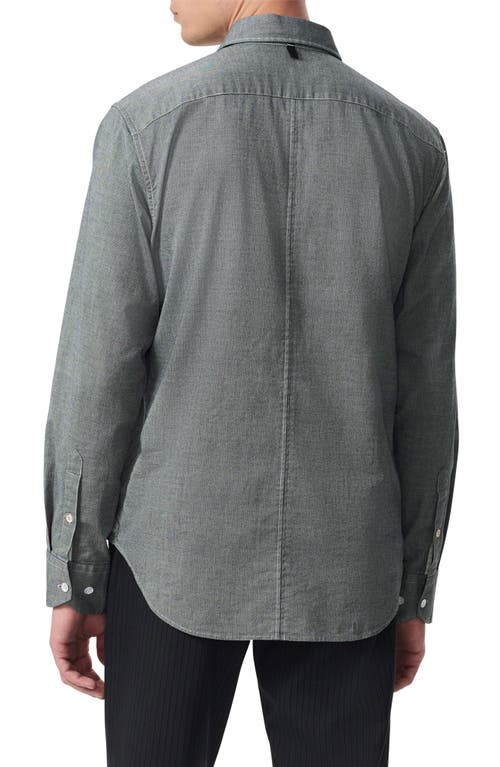 Rag & Bone Tomlin Stretch Dobby Button Front Shirt In Pearlgry