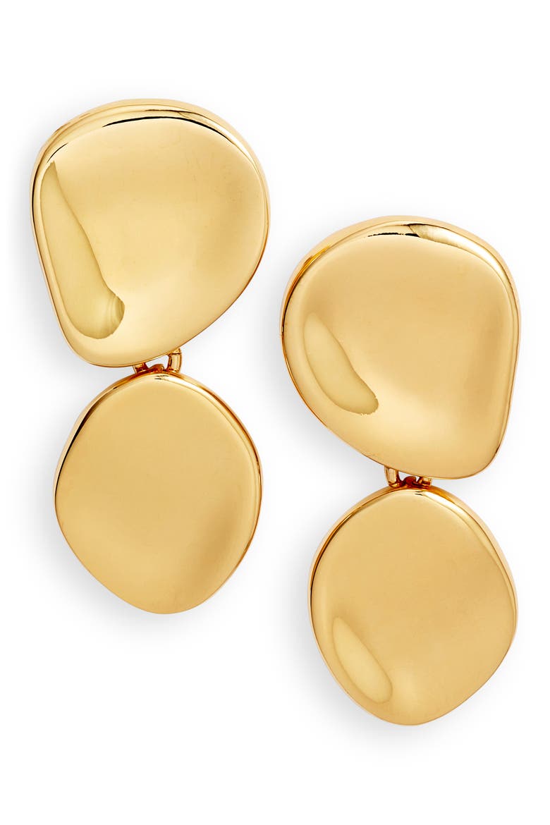 Mithras Drop Earrings, Main, color, GOLD