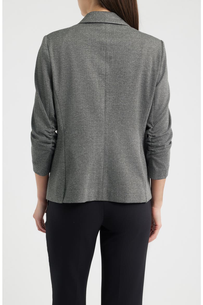 Herringbone One-Button Blazer, Alternate, color, ANNE BLACK/ GREY