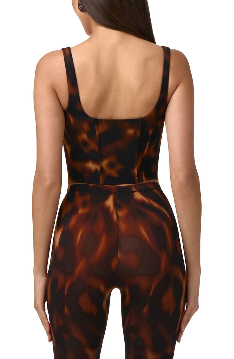 Naked Wardrobe Bare Body Tortoiseshell Print Corset Top, Alternate, color, Tortoise