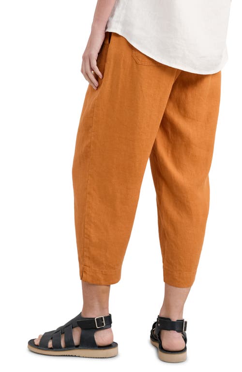 Seasalt Cornwall Saltings Cropped Linen Pants In Cumin
