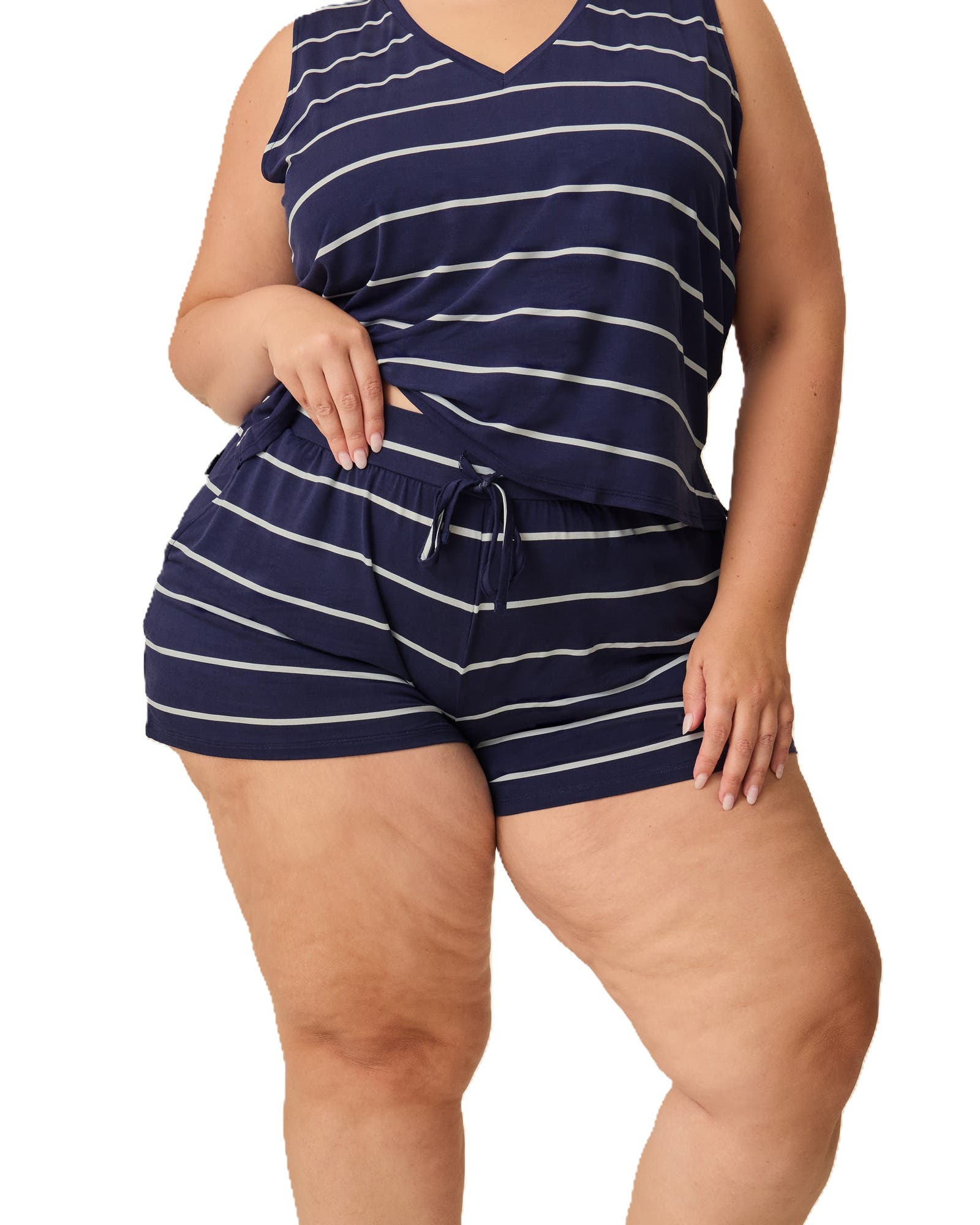Navy White Stripe