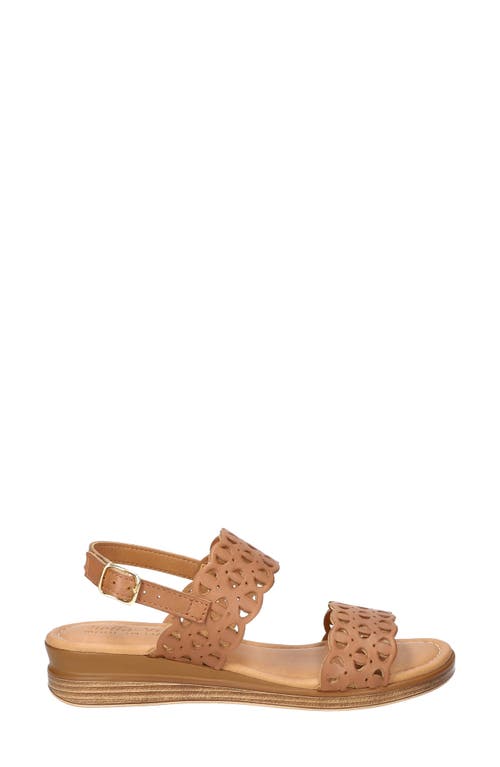 Bella Vita Zoe Italy Perforated Sandal In Whiskey Italian Leather