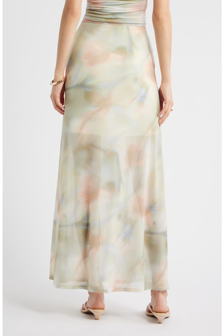Print Mesh Maxi Skirt, Alternate, color, PINK WHISPER FLORAL