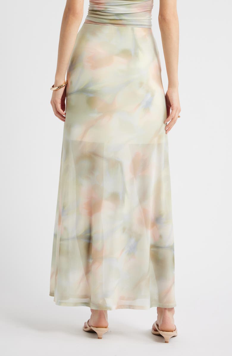 Open Edit Print Mesh Maxi Skirt, Alternate, color, Pink Whisper Floral