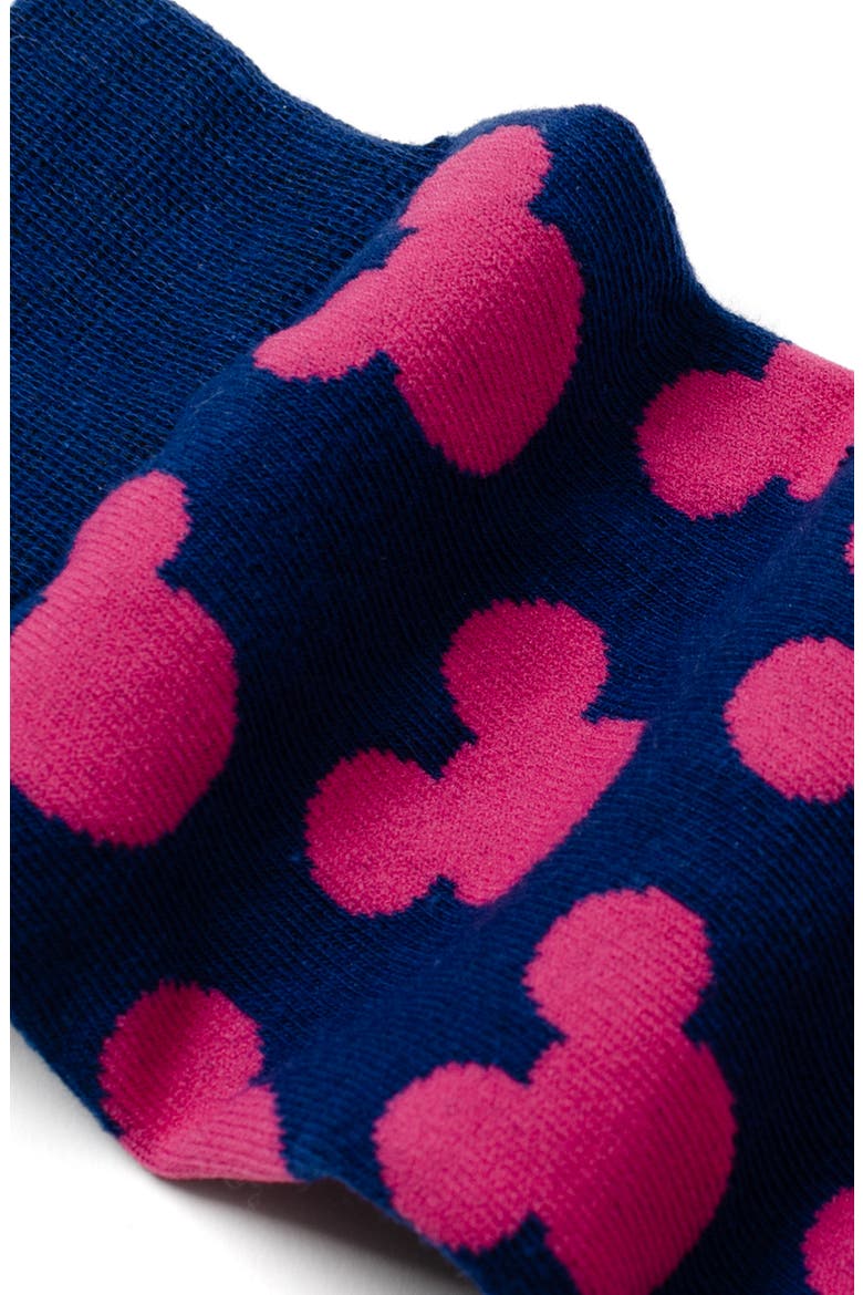 Mickey Pink Silhouette Crew Socks & Lapel Pin Set, Alternate, color, BLUE MULTI