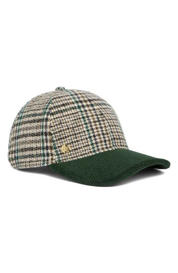 Bcbg Plaid & Corduroy Baseball Cap In Green