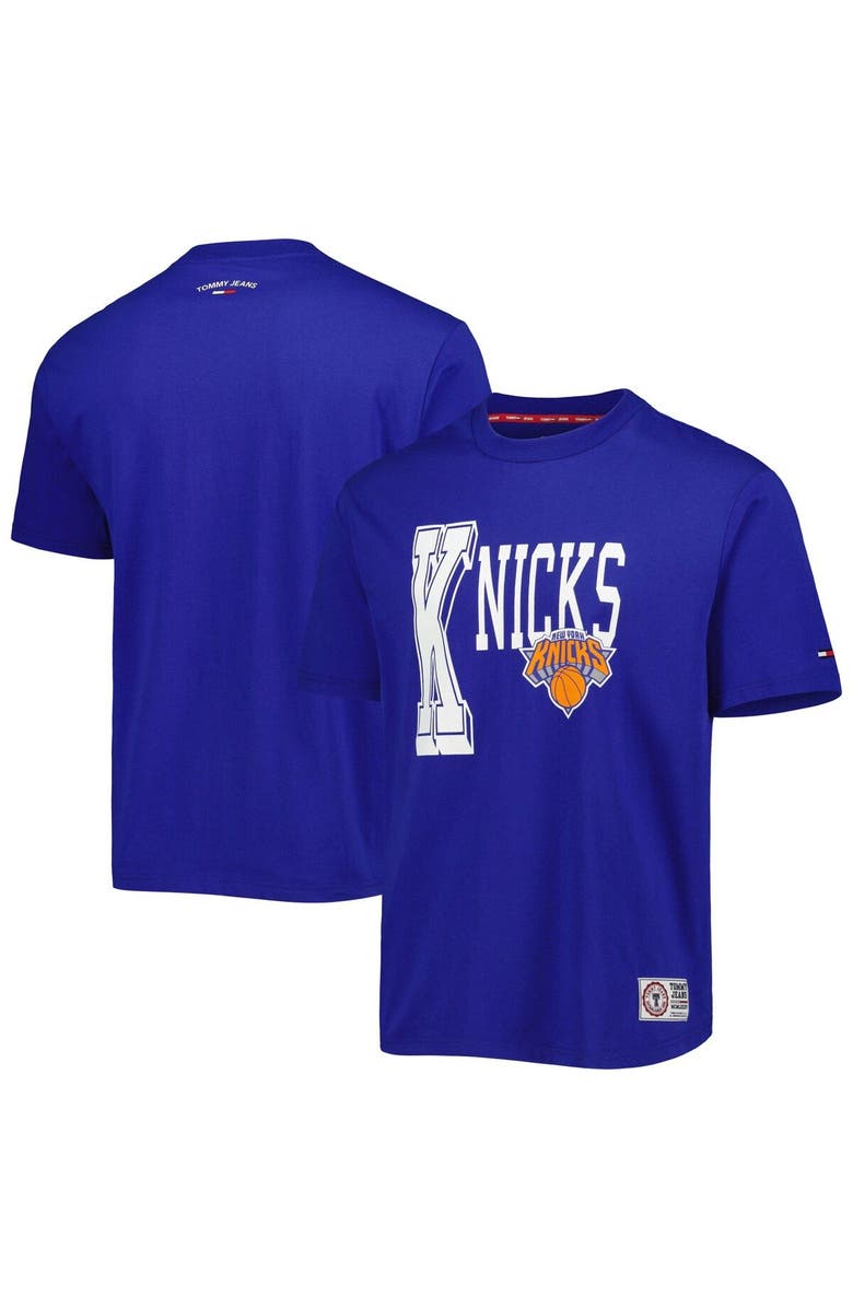 TOMMY JEANS Men's Tommy Jeans Blue New York Knicks Mel Varsity T-Shirt, Main, color, 