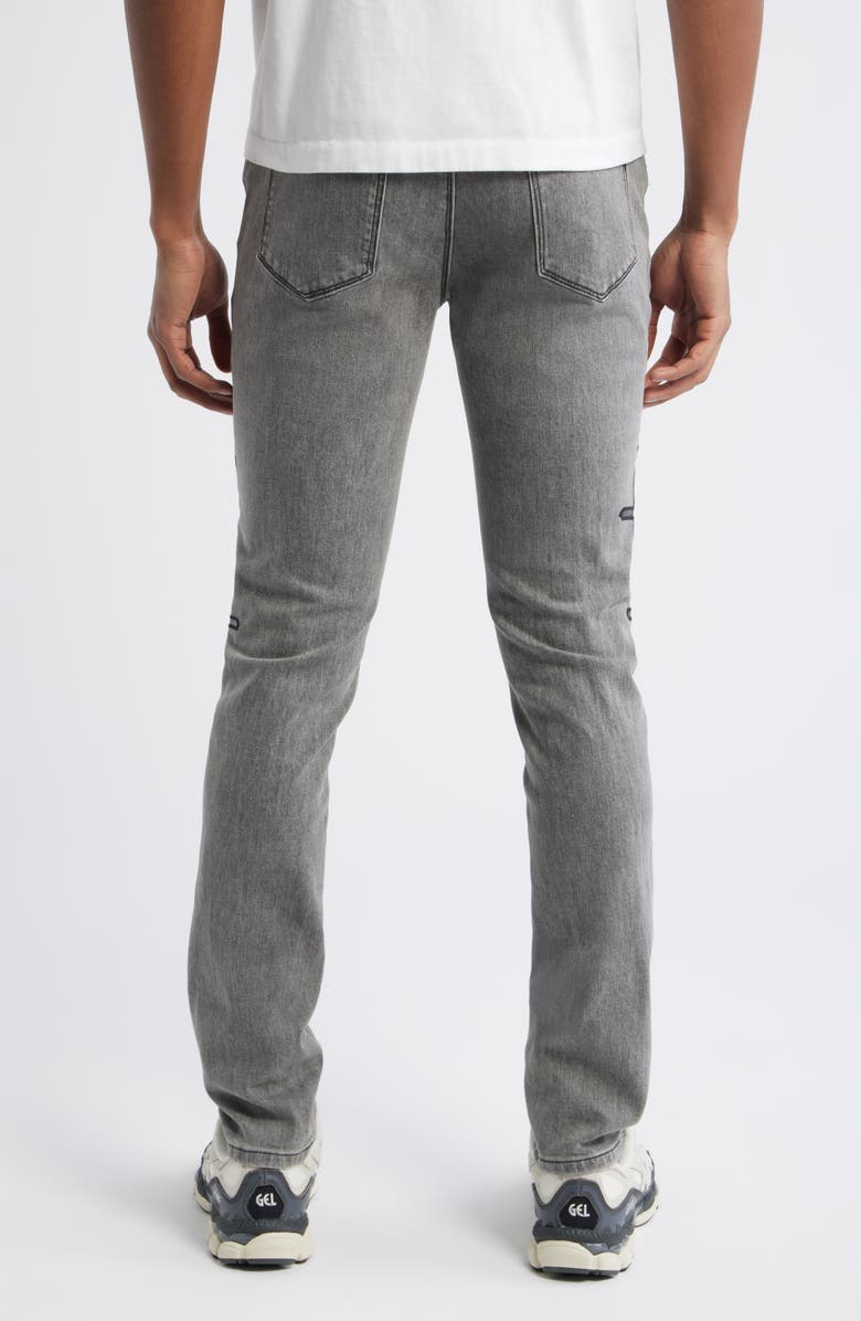 RtA Bryant Clouded Mist Cross Skinny Jeans, Alternate, color, Clouded Mist Cross Patch