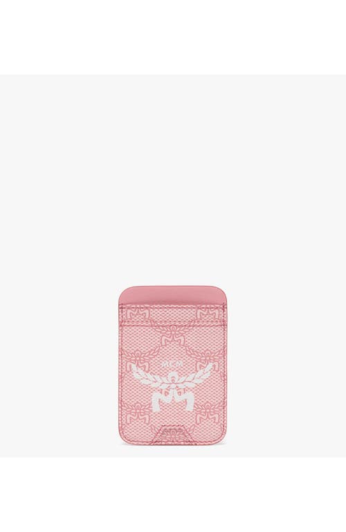 Mcm Himmel N/s Card Case In Silver Pink