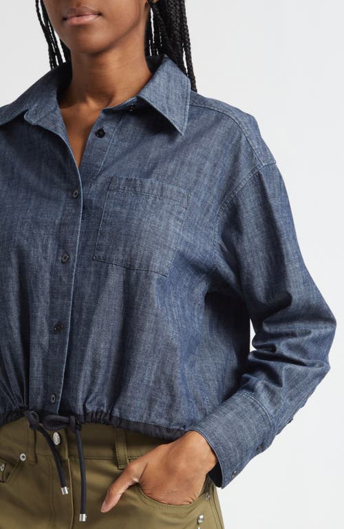 3.1 Phillip Lim Drawcord Hem Denim Button-up Shirt In Blue