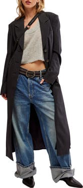 Free People Hailey Pinstripe Blazer Duster