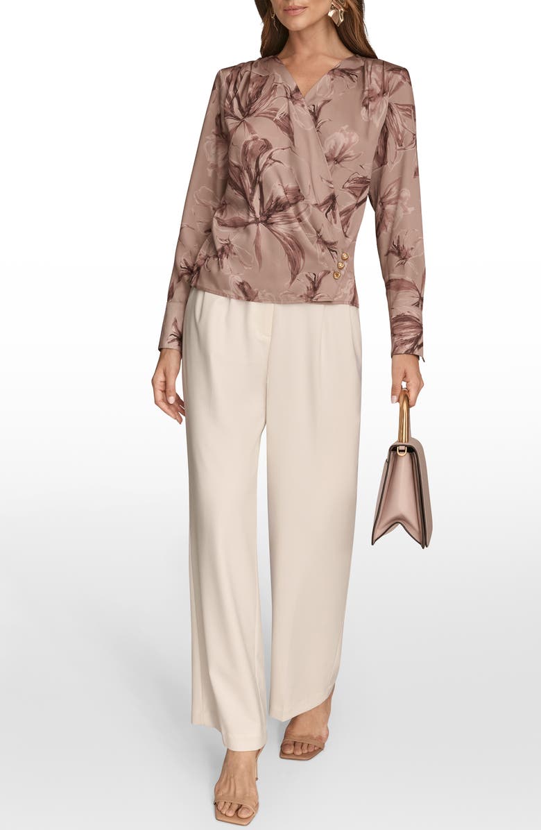 Donna Karan New York Satin Wrap Top, Alternate, color, Nolita