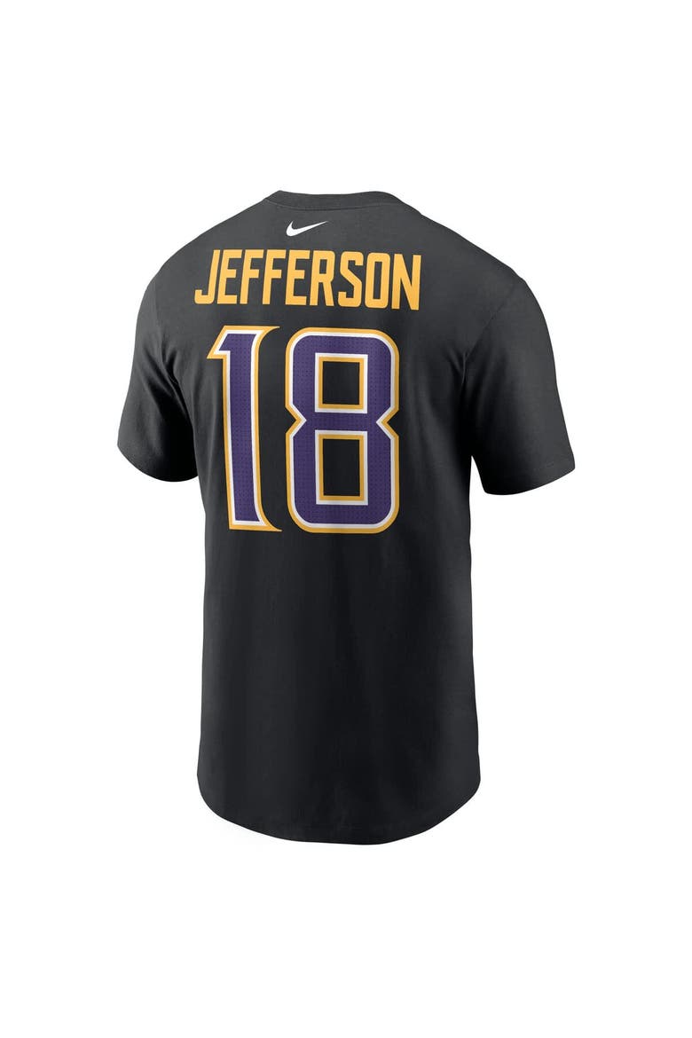 Men's Nike Justin Jefferson Black Minnesota Vikings Carbon Name & Number T-Shirt, Alternate, color, Black