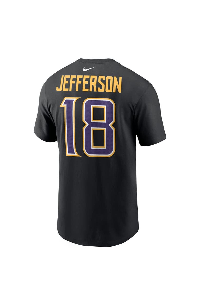 Nike Men's Nike Justin Jefferson Black Minnesota Vikings Carbon Name & Number T-Shirt, Alternate, color, Black