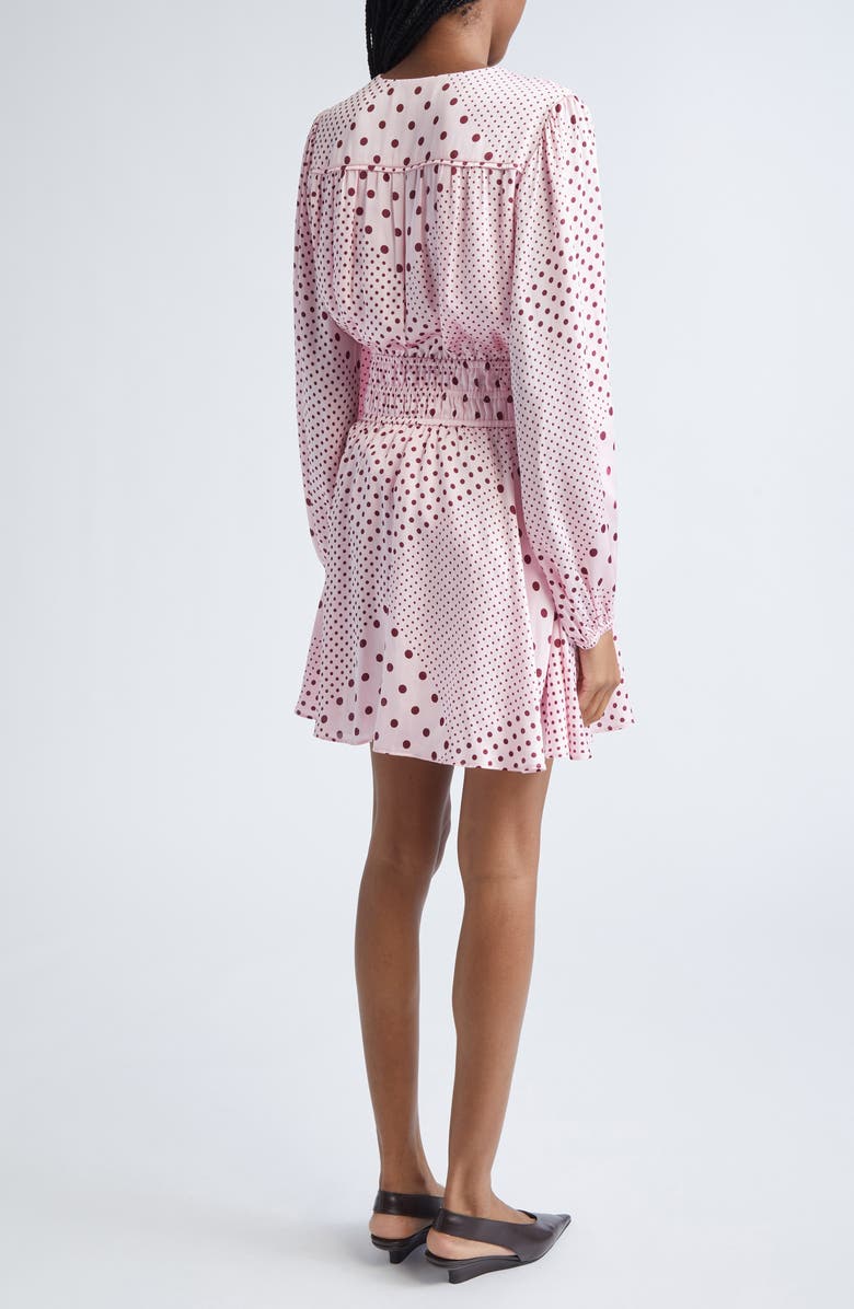 Derek Lam 10 Crosby Calanthe Print Long Sleeve Satin Dress, Alternate, color, Pink Quartz/ Bordeaux