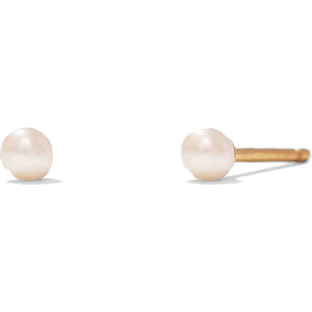Made By Mary Mini Pearl Stud Earrings In White