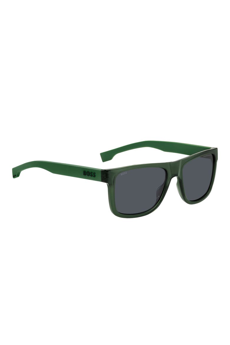 55mm Rectangular Sunglasses, Alternate, color, GREEN