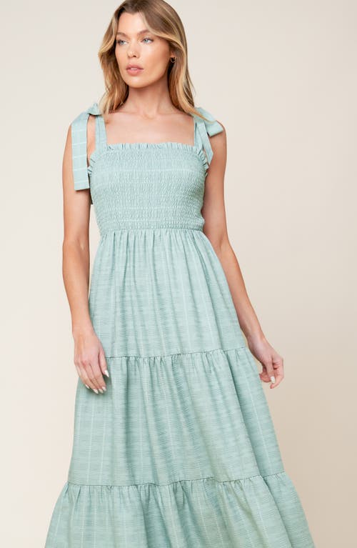 Flying Tomato Tie Strap Smocked Tiered Maxi Dress