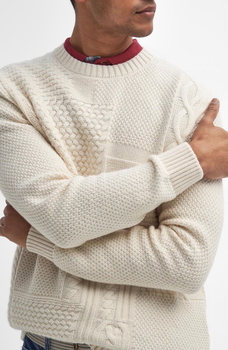 Barbour Casey Wool & Cotton Fisherman Sweater, Alternate, color,