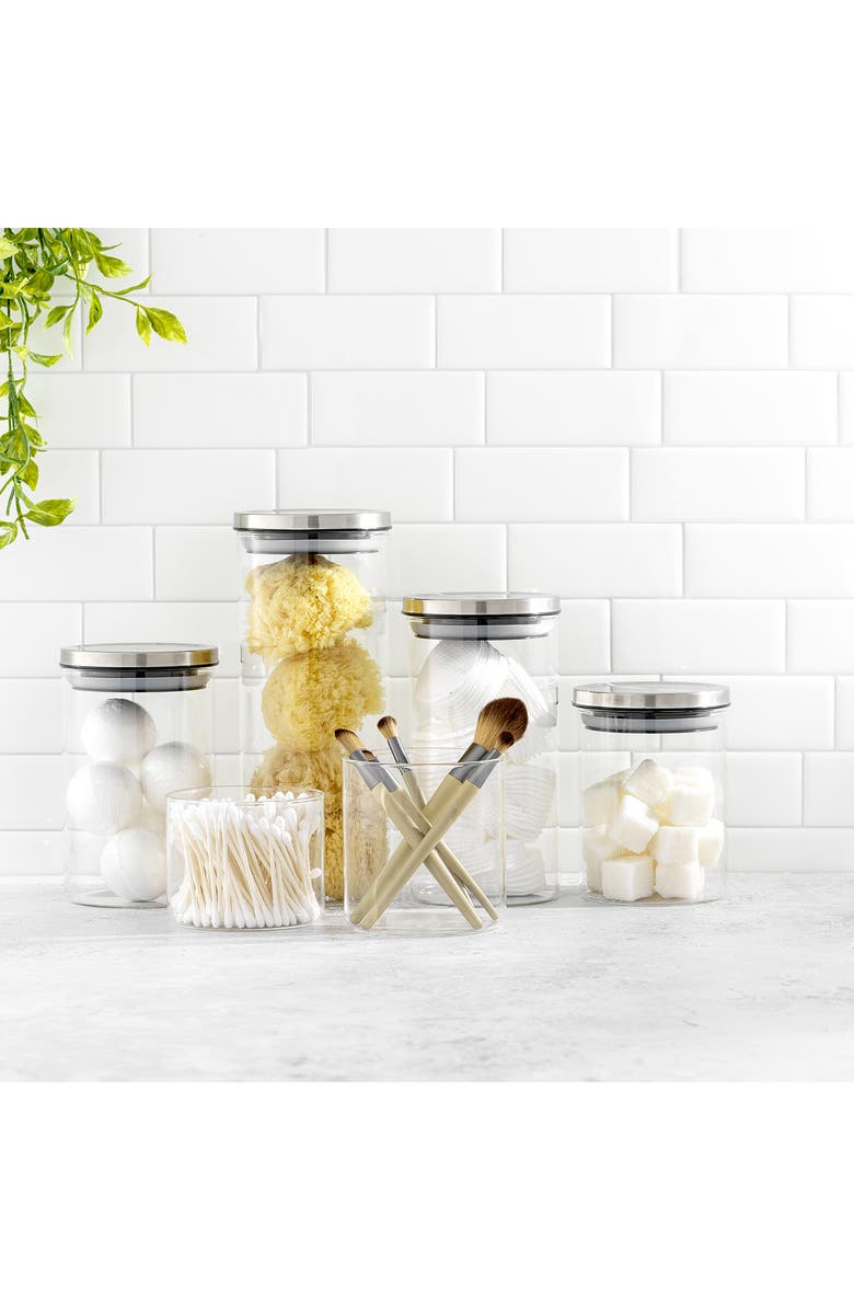 JoyJolt Storage Jars - Set of 6, Alternate, color, Clear