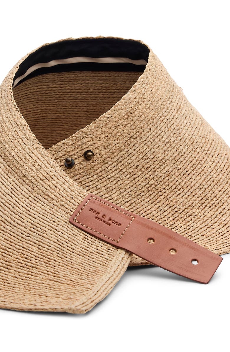 rag & bone Meredith Rollable Raffia Visor, Alternate, color, 