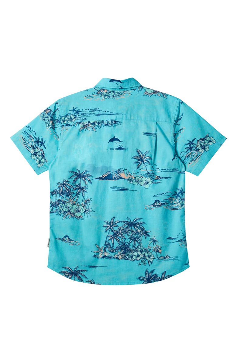 Quiksilver Kids' Apero Classic Short Sleeve Woven Shirt, Alternate, color, Capri