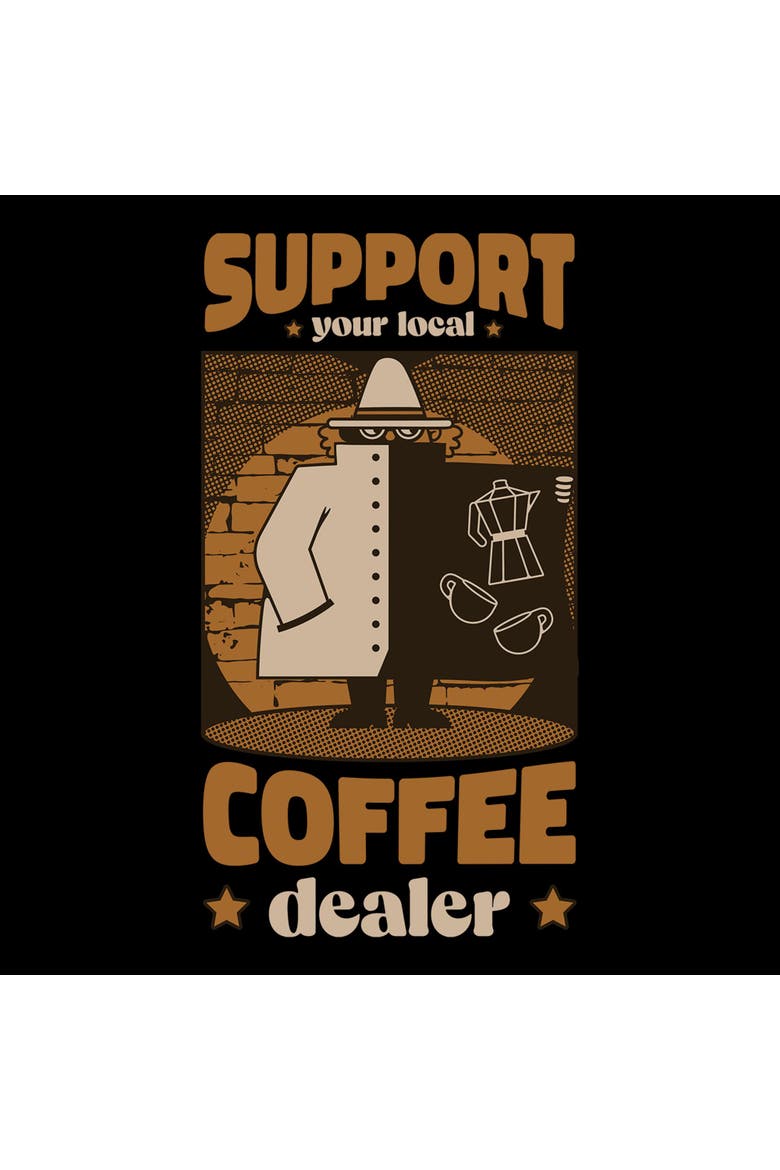 Men's Lost Gods Local Coffee Dealer  Graphic T-Shirt, Alternate, color, Black