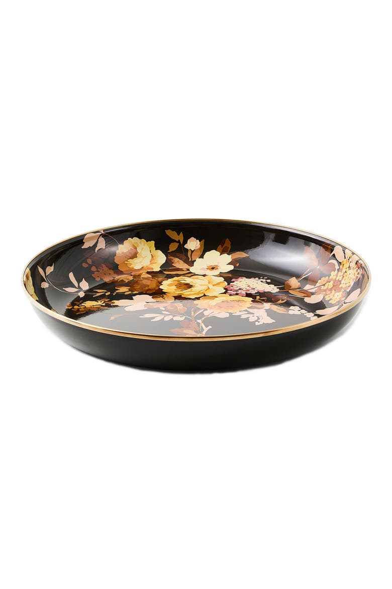 Wild Rose Enameled Steel Abundant Bowl, Alternate, color, BLACK/ BROWN