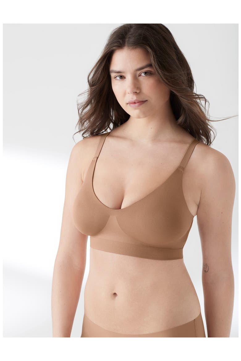 Soft Form V-Neck Bralette, Alternate, color, BRONZED