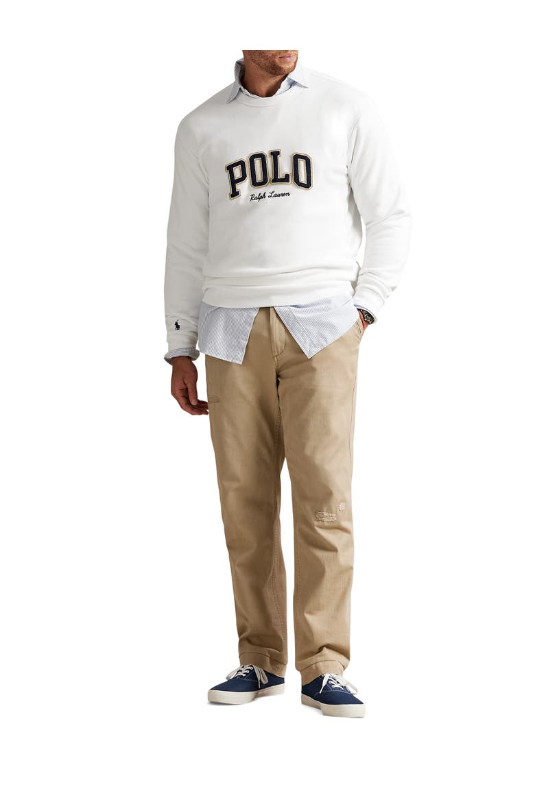 Big & Tall Logo Fleece Sweatshirt, Alternate, color, WHITE