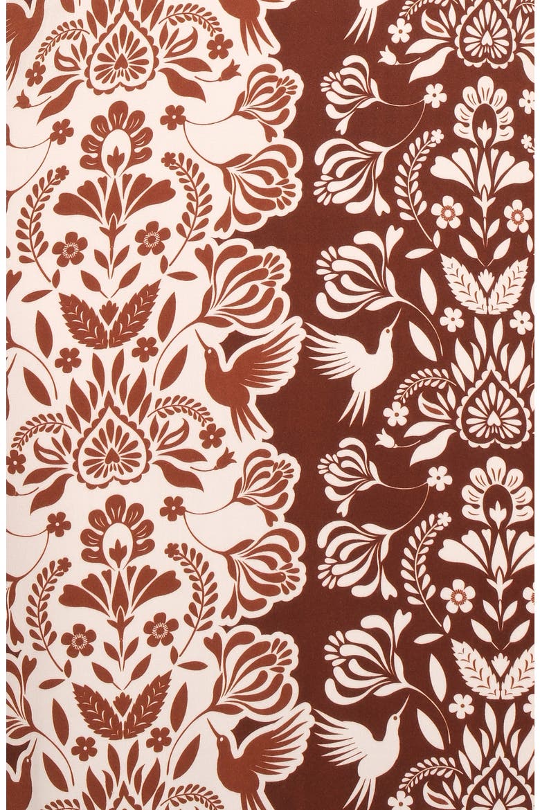 The Signal Mixed Print Crepe Dress, Alternate, color, BROWN FOLK PAISLEY