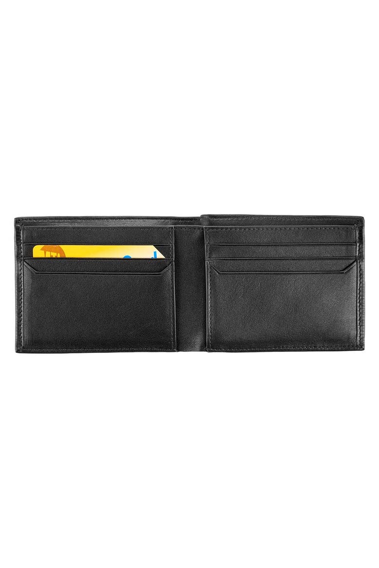 Monaco Double Billfold Leather Wallet, Alternate, color, BLACK