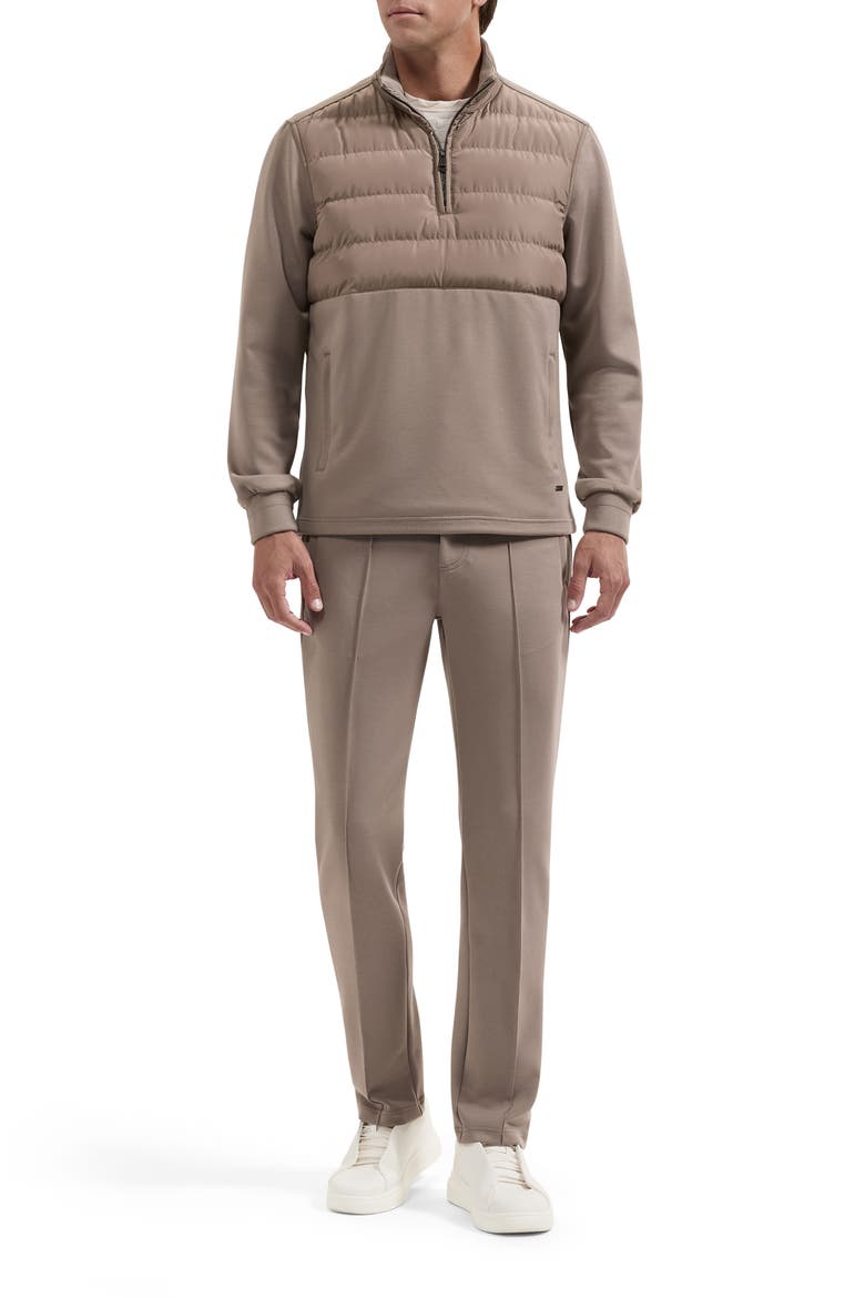 Soft Touch Quilted Quarter Zip Pullover, Alternate, color, WALNUT