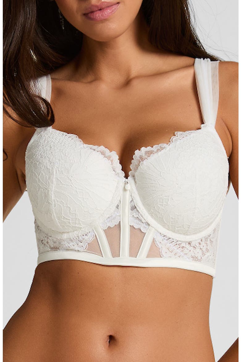 Whitney Padded Underwire Longline Bra, Main, color, SNOW WHITE