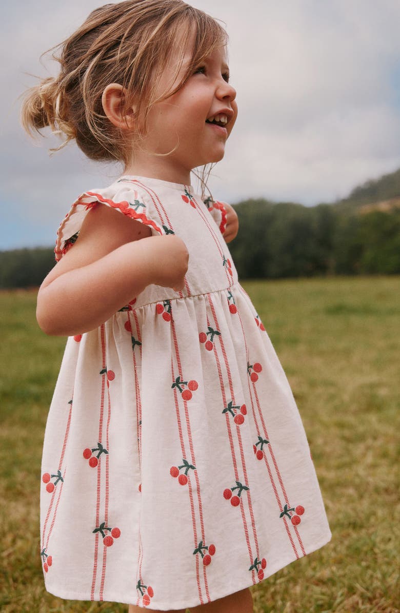 NEXT Kids' Cherry Print Ruffle Dress, Alternate, color, Neutral