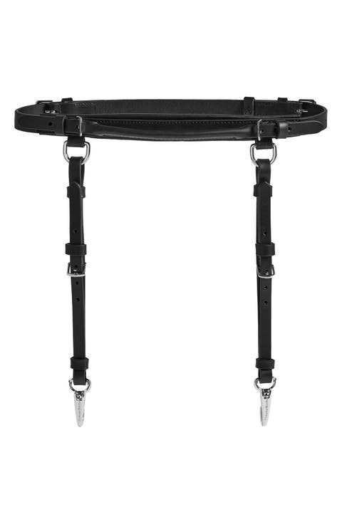 Double Loop Bridle Leather Garter Belt
