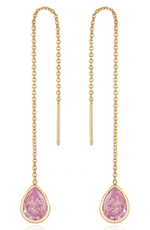 Cubic Zirconia Threader Earrings